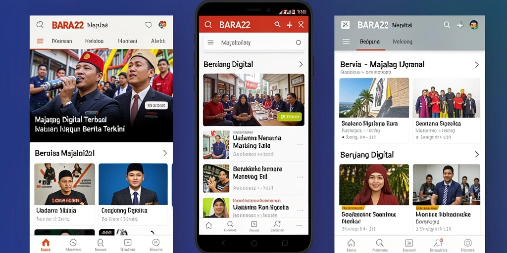 Tampilan antarmuka aplikasi Majalah Digital BARA22 yang menarik.
