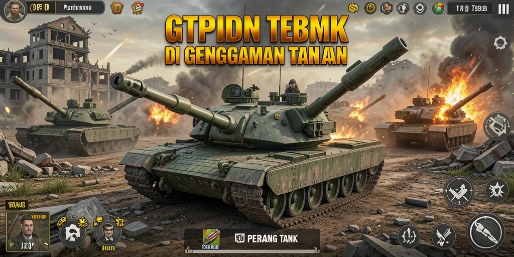 Antarmuka pengguna GTPIDN yang menarik dan fungsional untuk permainan Perang Tank.