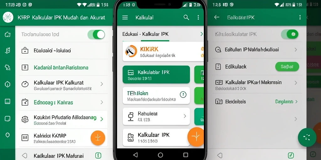 Antarmuka Kalkulator IPK KKRP yang sederhana dan informatif.