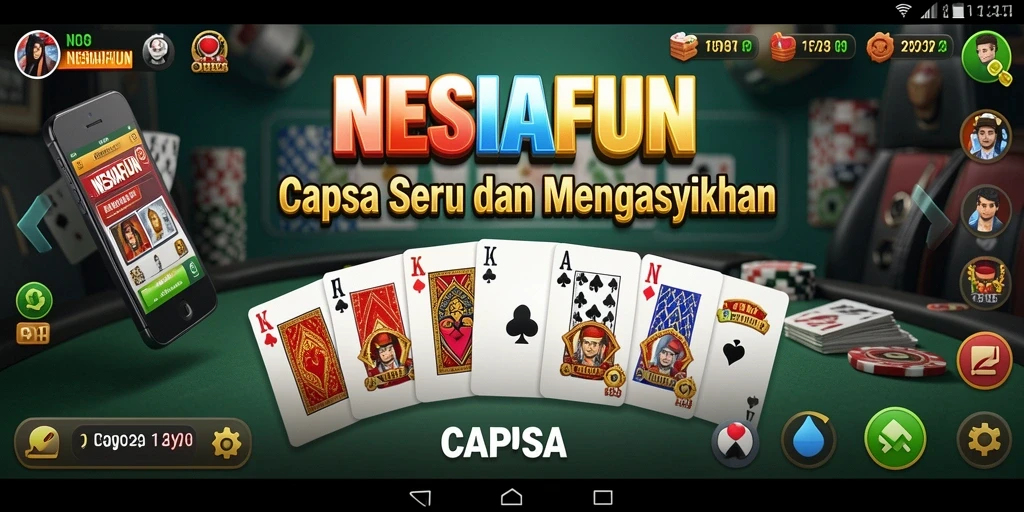 Tampilan antarmuka <strong>NESIAFUN</strong> yang menarik dalam permainan Capsa.