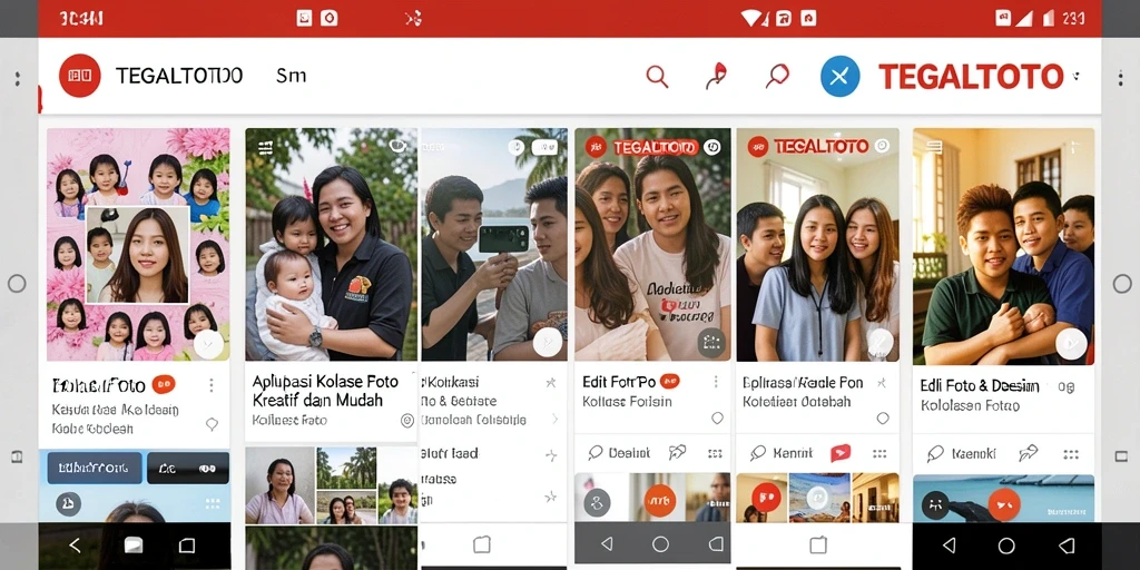 Tampilan antarmuka TEGALTOTO saat membuat kolase foto.