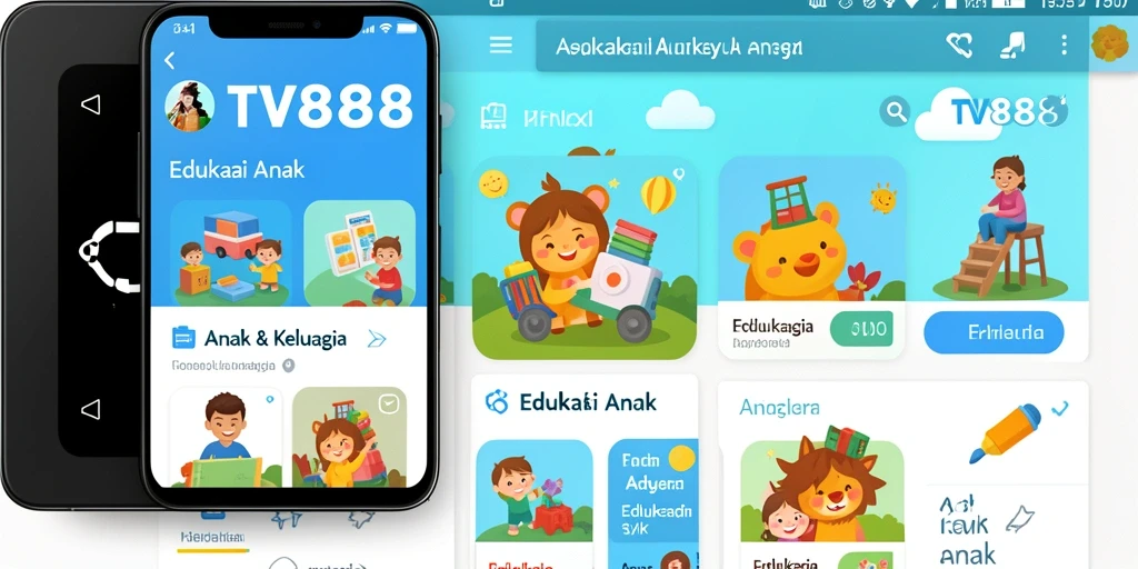 Antarmuka TV888 yang ramah anak untuk belajar yang menyenangkan.