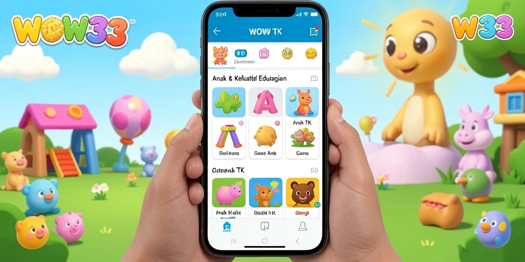 Antarmuka permainan WOW33 yang ceria dan penuh warna.